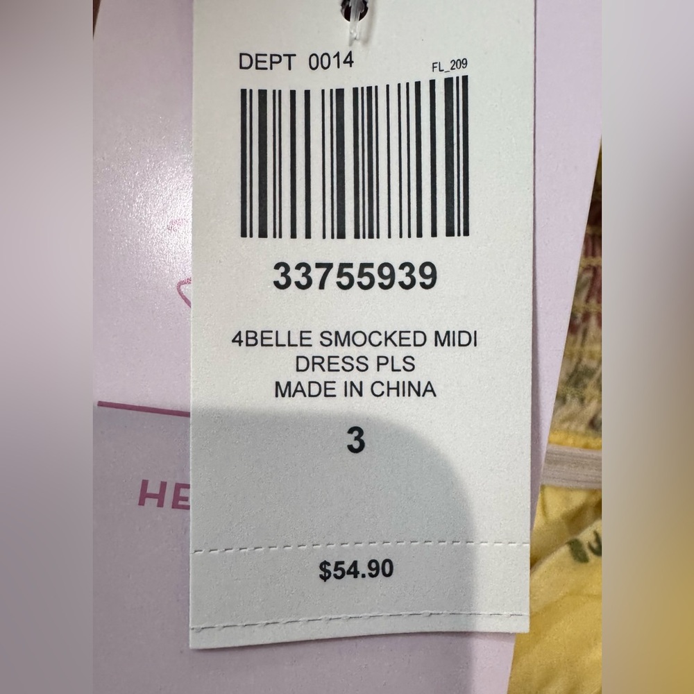 Her Universe Pale Yellow Midi Dress with Red Floral Print - Picture 5 of 6
